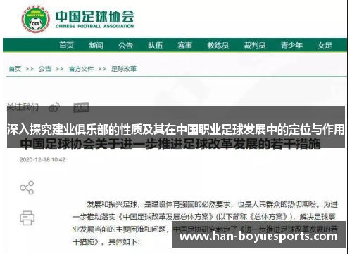 深入探究建业俱乐部的性质及其在中国职业足球发展中的定位与作用 深入探究建业俱乐部的性质及其在中国职业足球发展中的定位与作用